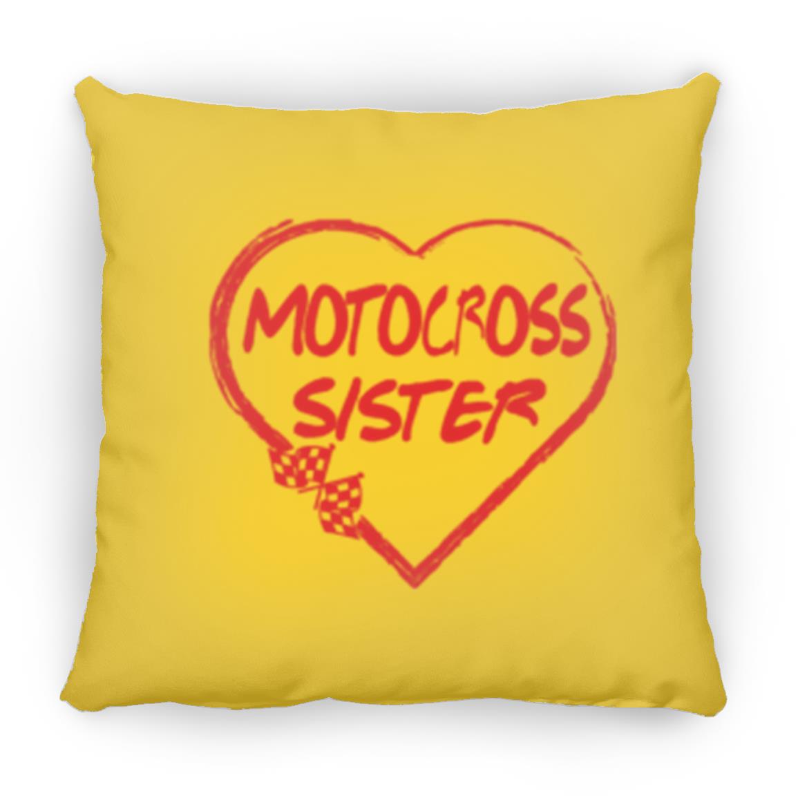 Motocross Sister Heart Large Square Pillow