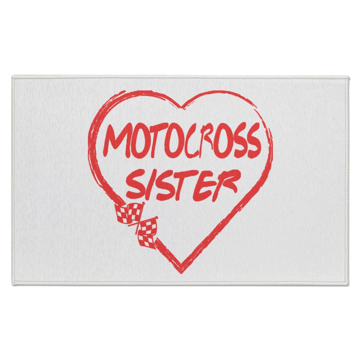 Motocross Sister Heart Indoor Doormat