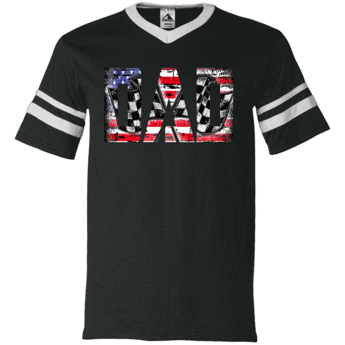 USA Racing Dad V-Neck Sleeve Stripe Jersey