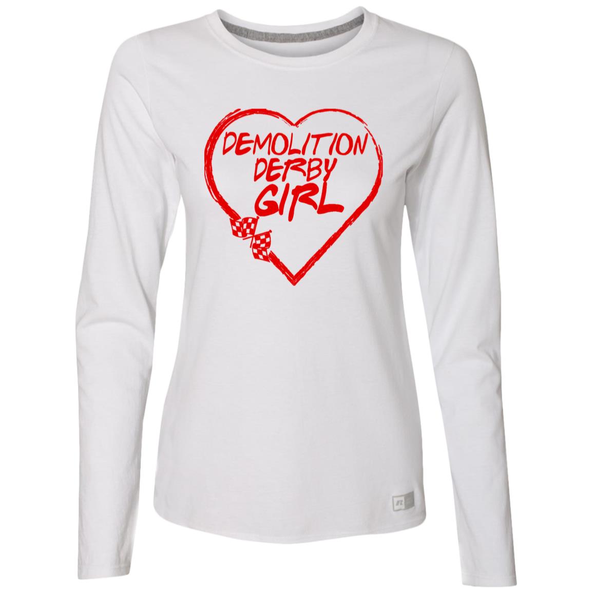 Demolition Derby Girl Heart Ladies’ Essential Dri-Power Long Sleeve Tee