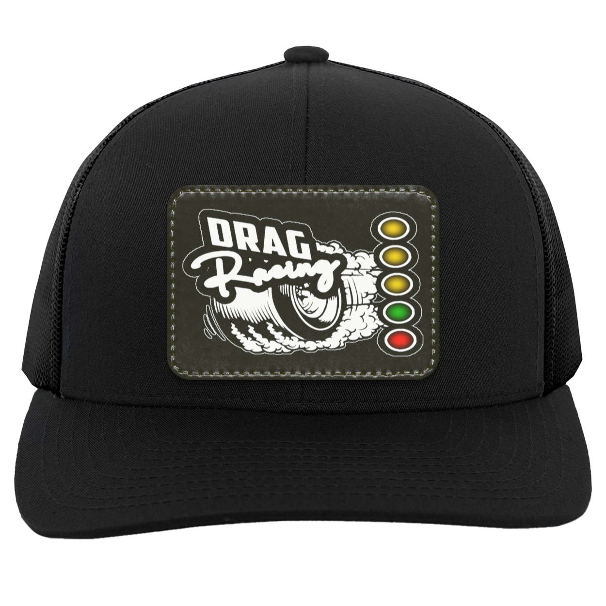 Drag Racing Trucker Patched Snap Back