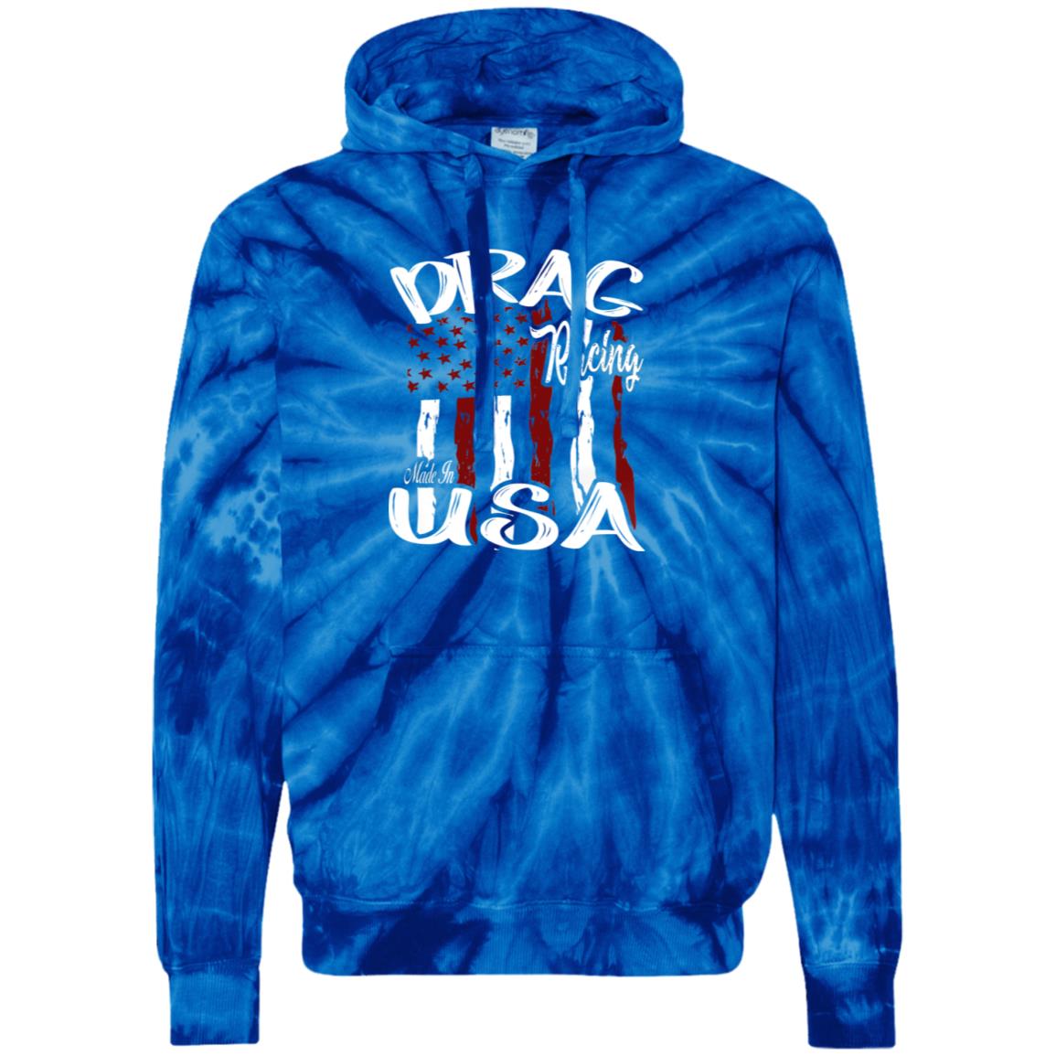 Drag Racing Made In USA Unisex Tie-Dyed Pullover Hoodie