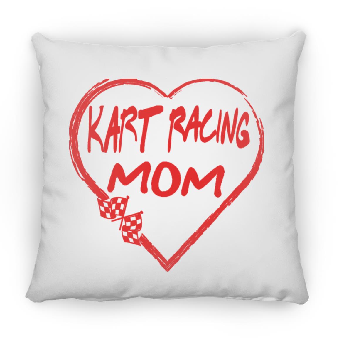 Kart Racing Mom Heart Large Square Pillow