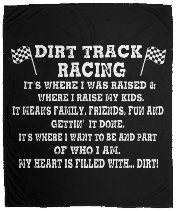Dirt Track Racing It's Where I Was Raised Cozy Plush Fleece Blanket - 50x60
