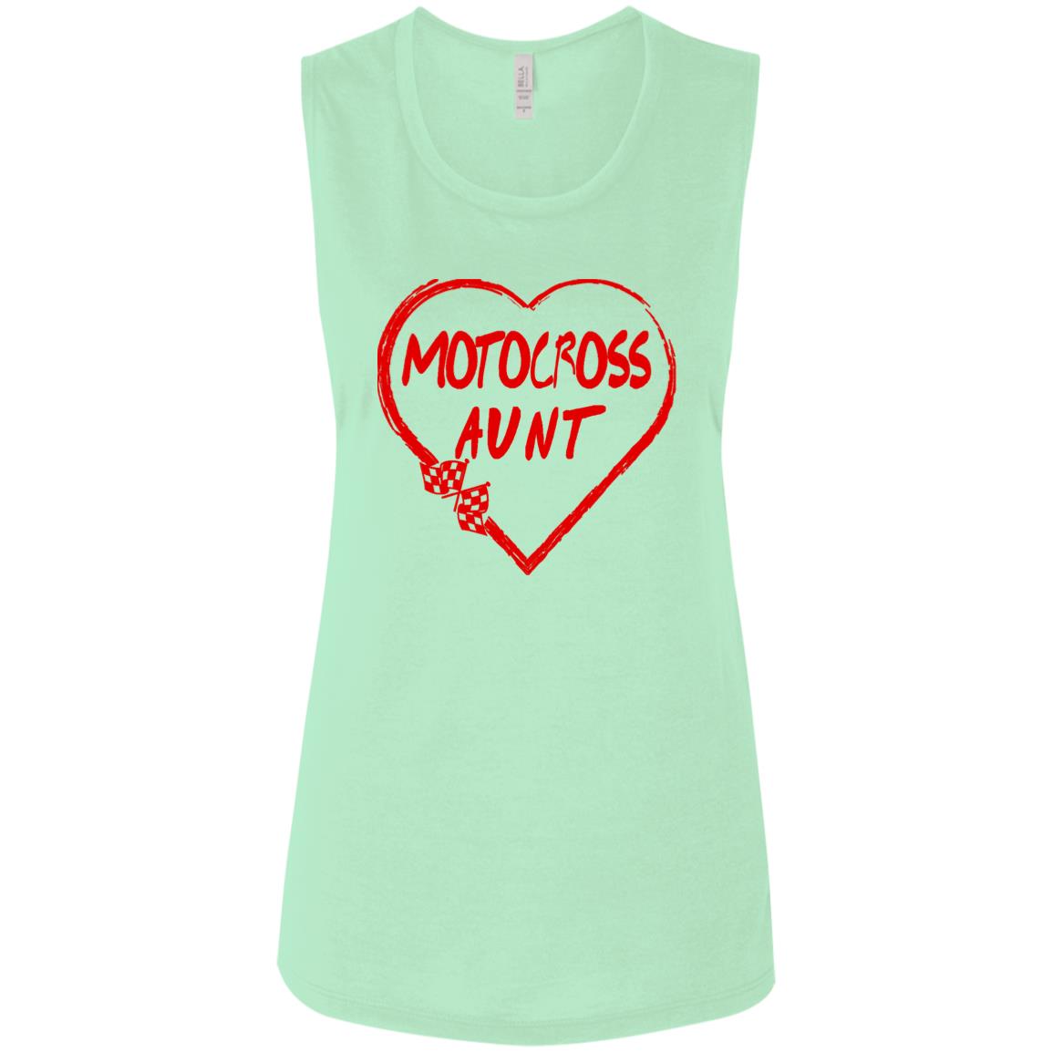 Motocross Aunt Heart Ladies' Flowy Muscle Tank