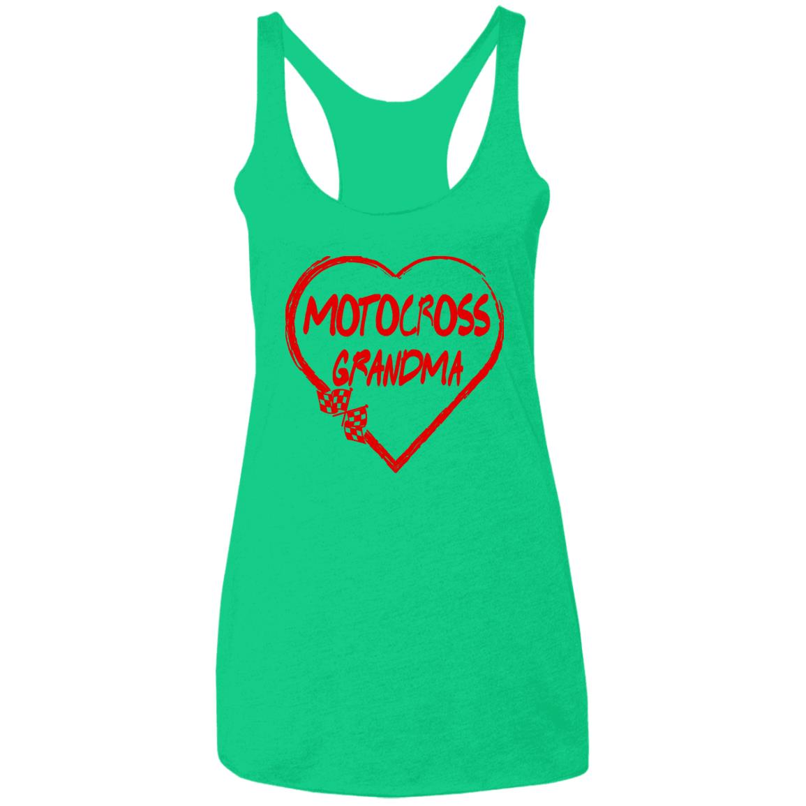 Motocross Grandma Heart Ladies' Triblend Racerback Tank