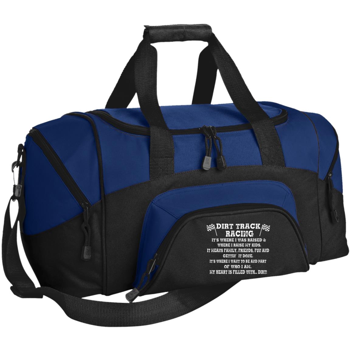 Dirt Track Racing It's Where I Was Raised Small Colorblock Sport Duffel Bag