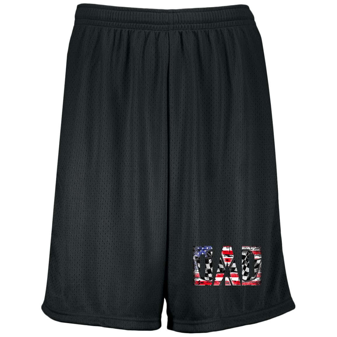 USA Racing Dad Moisture-Wicking 9 inch Inseam Mesh Shorts