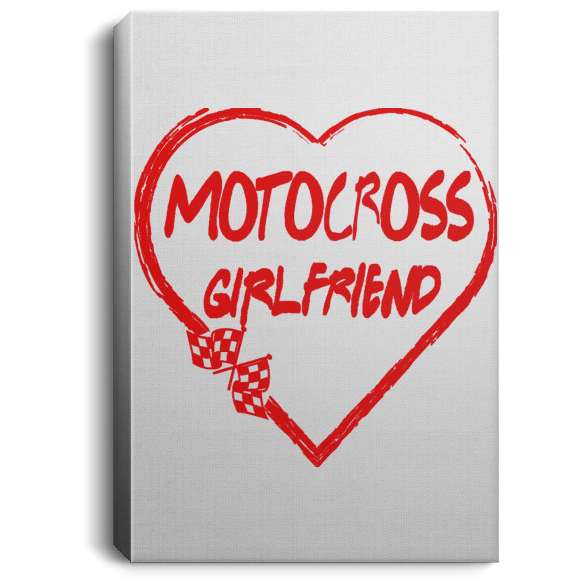 Motocross Girlfriend Heart Portrait Canvas .75in Frame