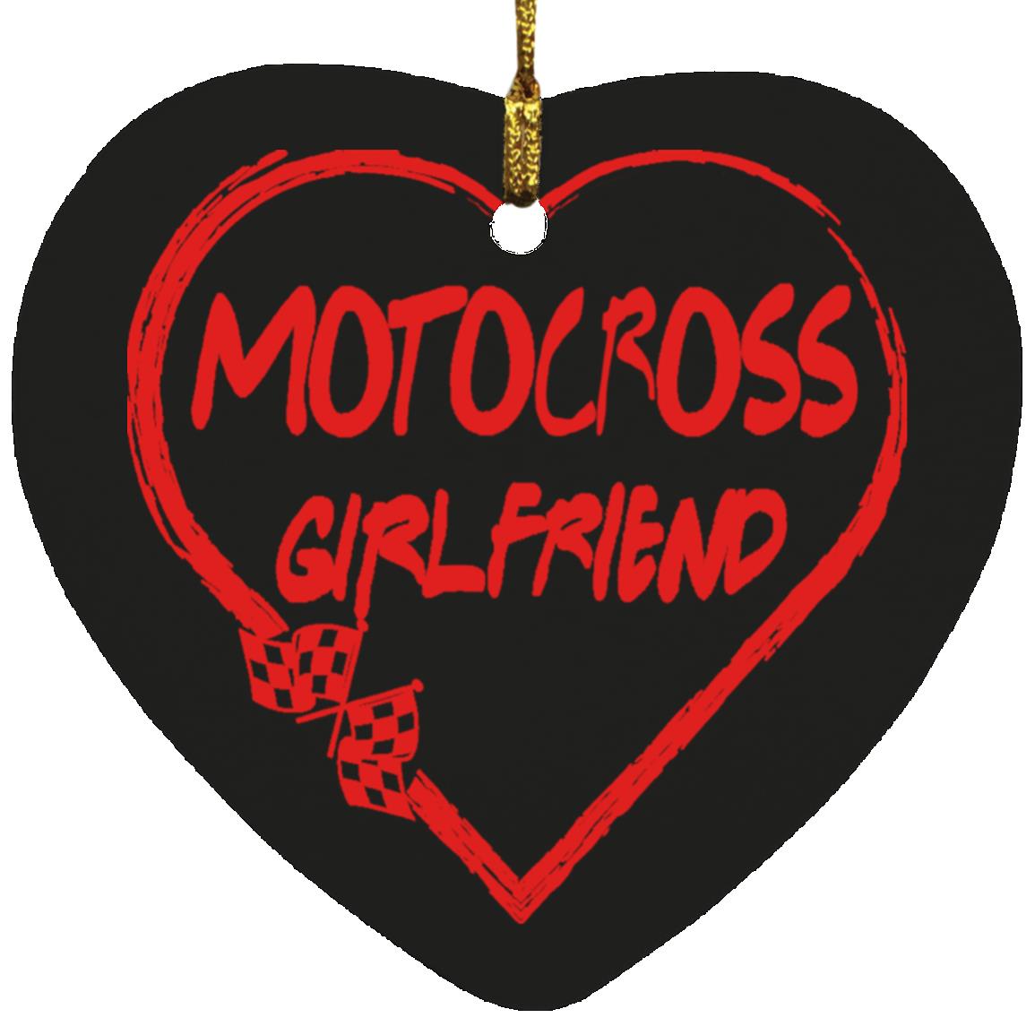 Motocross Girlfriend Heart Ornament