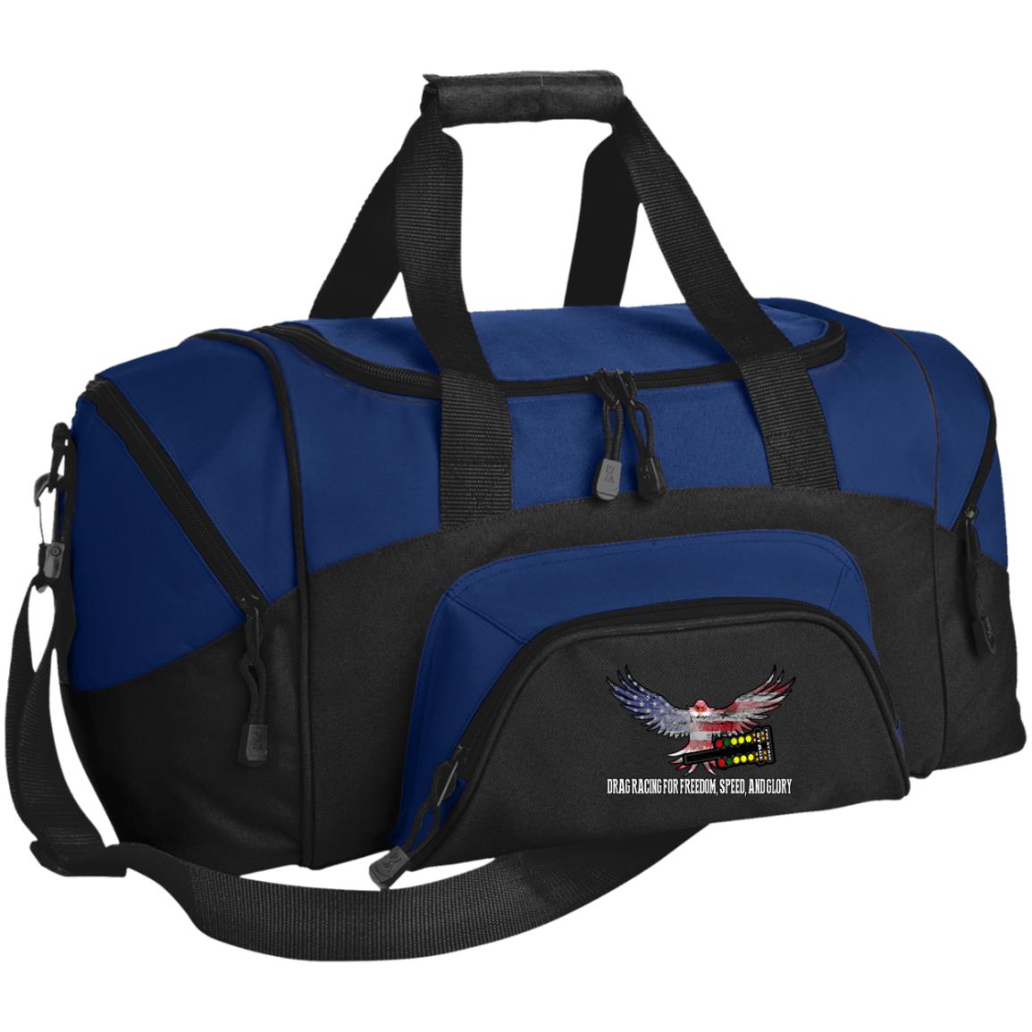 Drag Racing for Freedom, Speed, and Glory Small Colorblock Sport Duffel Bag