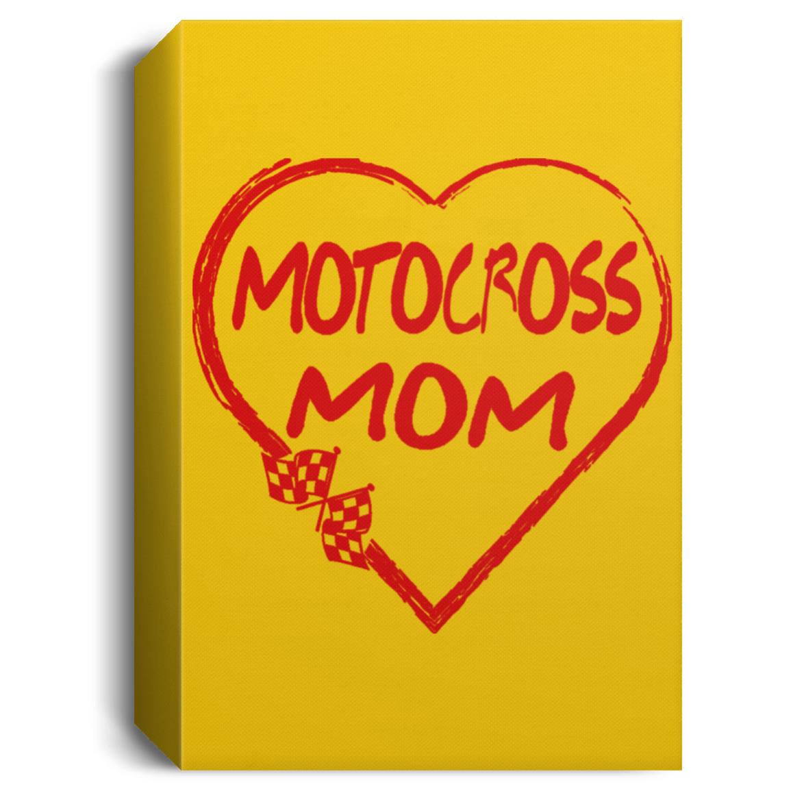 Motocross Mom Heart Deluxe Portrait Canvas 1.5in Frame