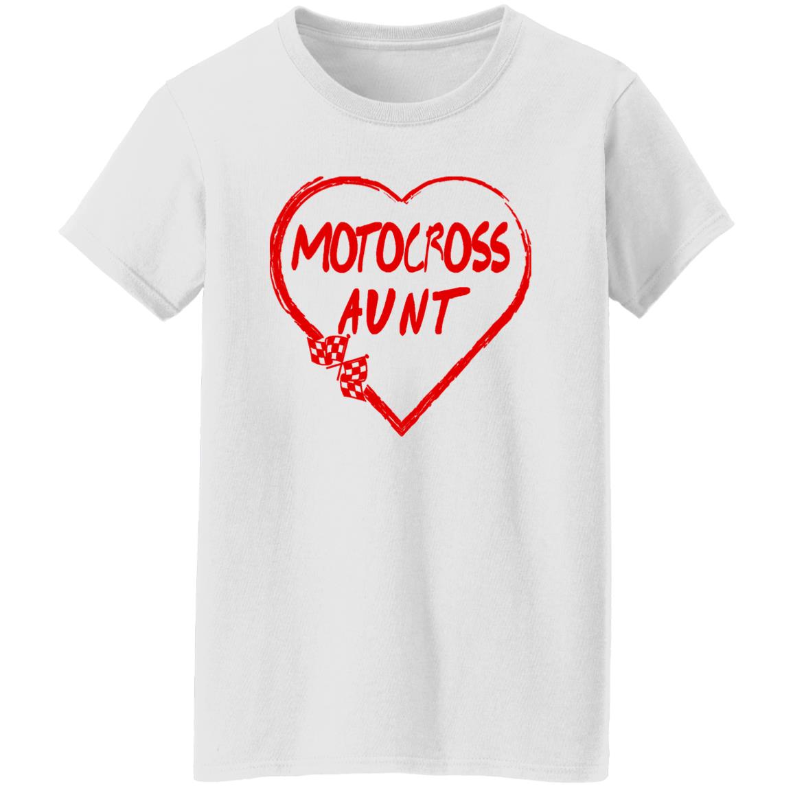 Motocross Aunt Heart Ladies' 5.3 oz. T-Shirt