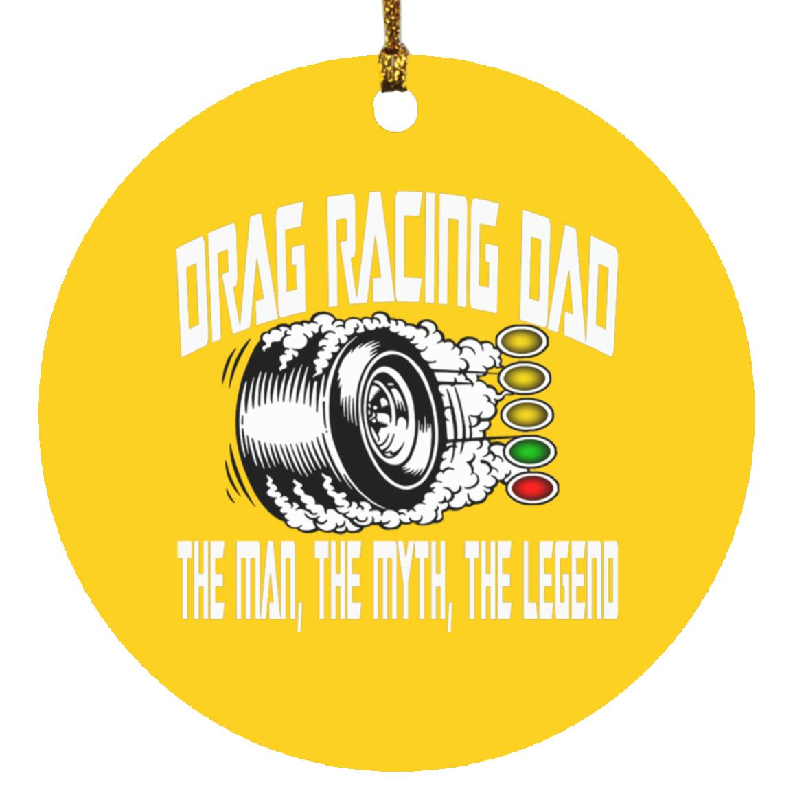 Drag Racing Dad Circle Ornament