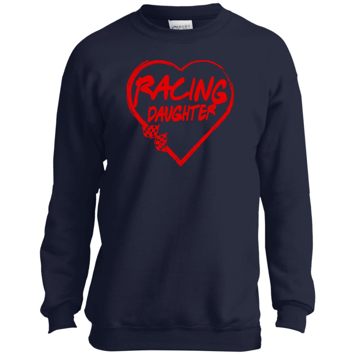 Racing Daughter Heart Youth Crewneck Sweatshirt