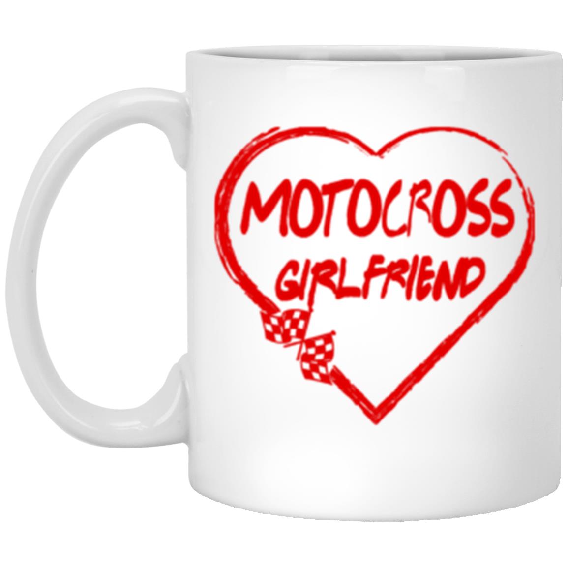 Motocross Girlfriend Heart 11 oz. White Mug