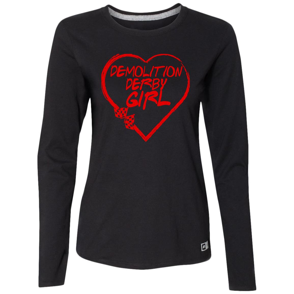 Demolition Derby Girl Heart Ladies’ Essential Dri-Power Long Sleeve Tee