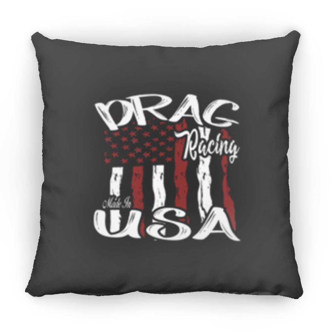 Drag Racing Made In USA Large Square Pillow