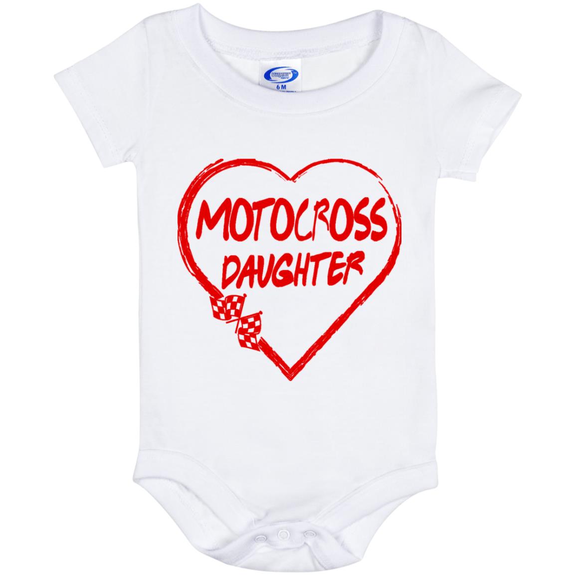 Motocross Daughter Heart Baby Onesie 6 Month