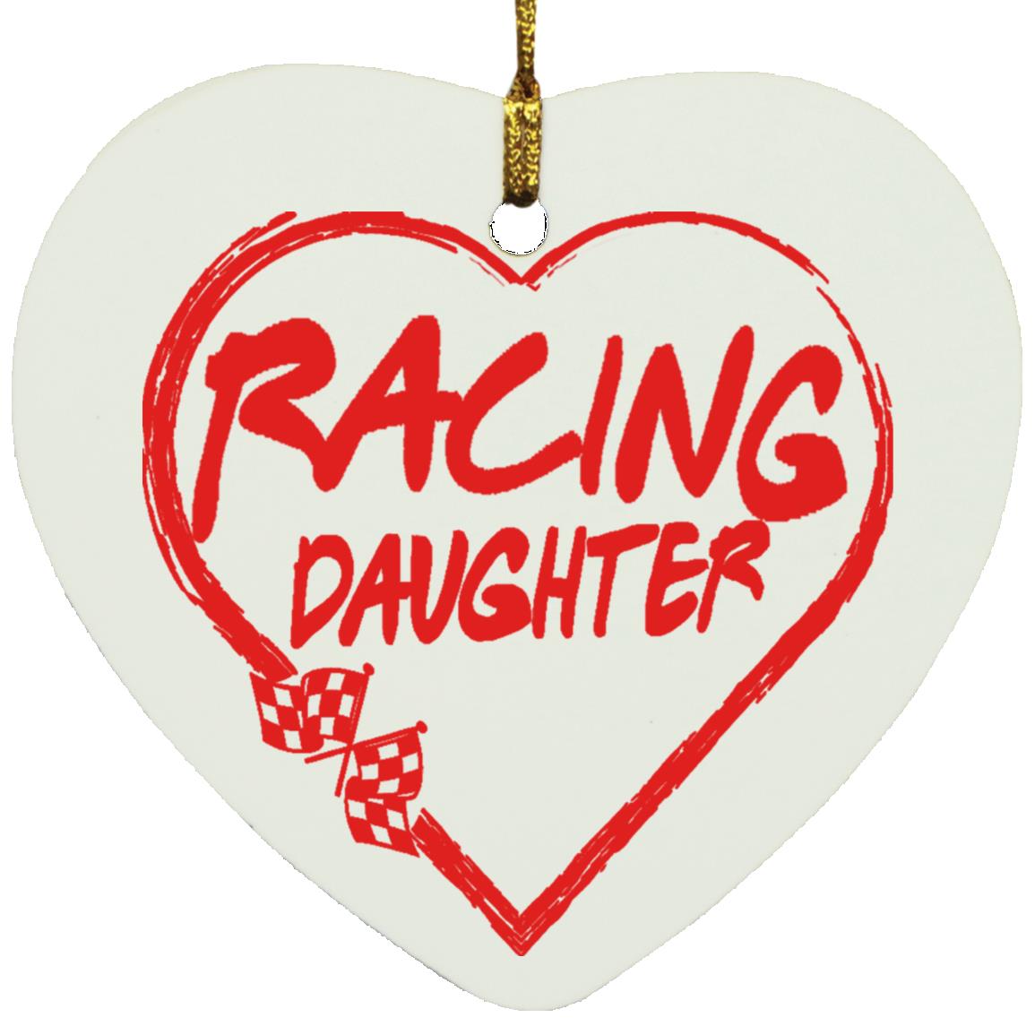 Racing Daughter Heart Heart Ornament