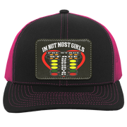 I'm Not Most Girls Drag Racing Trucker Snap Back - Patch