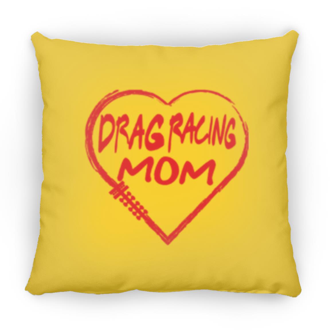 Drag Racing Mom Heart Large Square Pillow