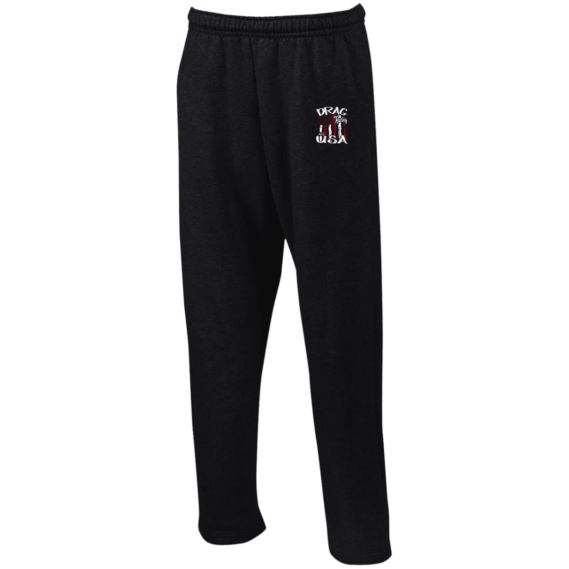 Drag Racing Made In USA Open Bottom Sweatpants with Pockets