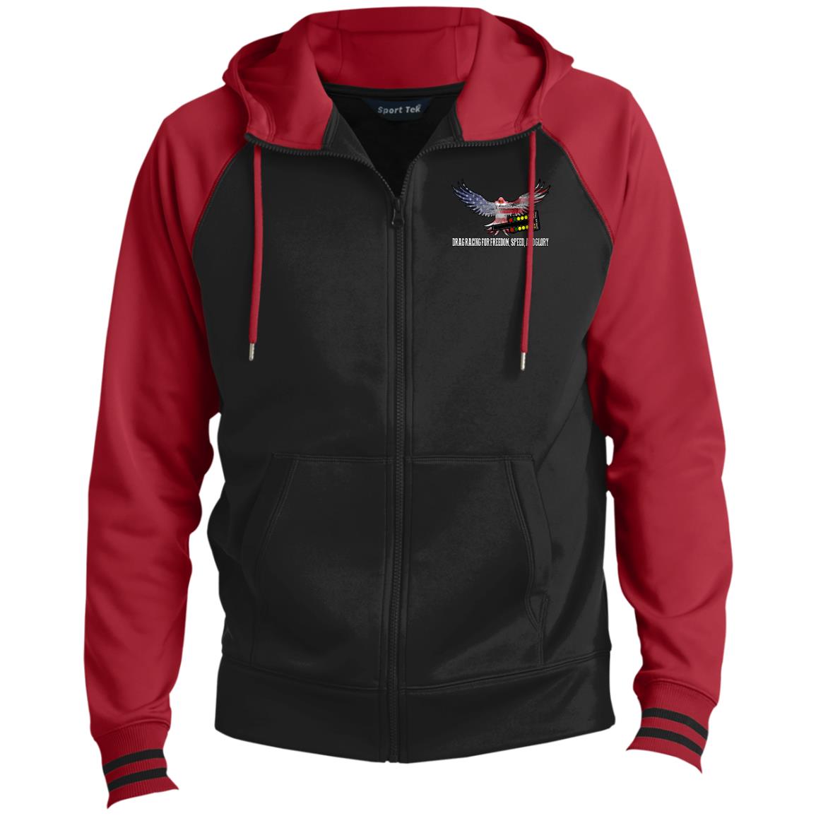 Drag Racing for Freedom, Speed, and Glory Men's Sport-Wick® Full-Zip Hooded Jacket