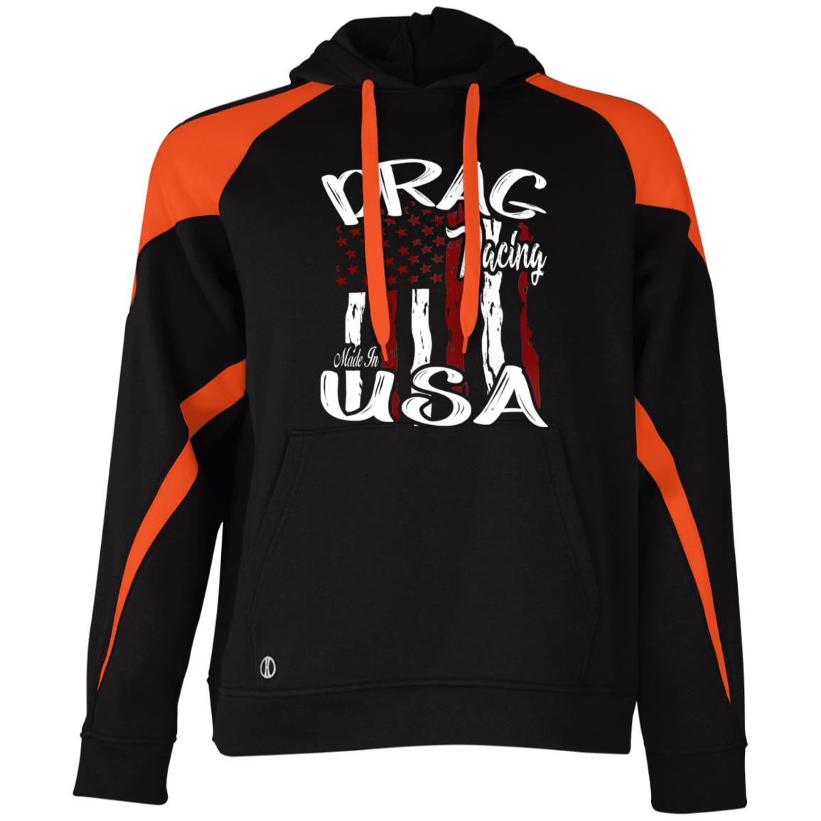 Drag Racing Made In USA Athletic Colorblock Fleece Hoodie