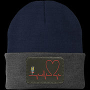 Drag Racing Heartbeat Patched Knit Cap