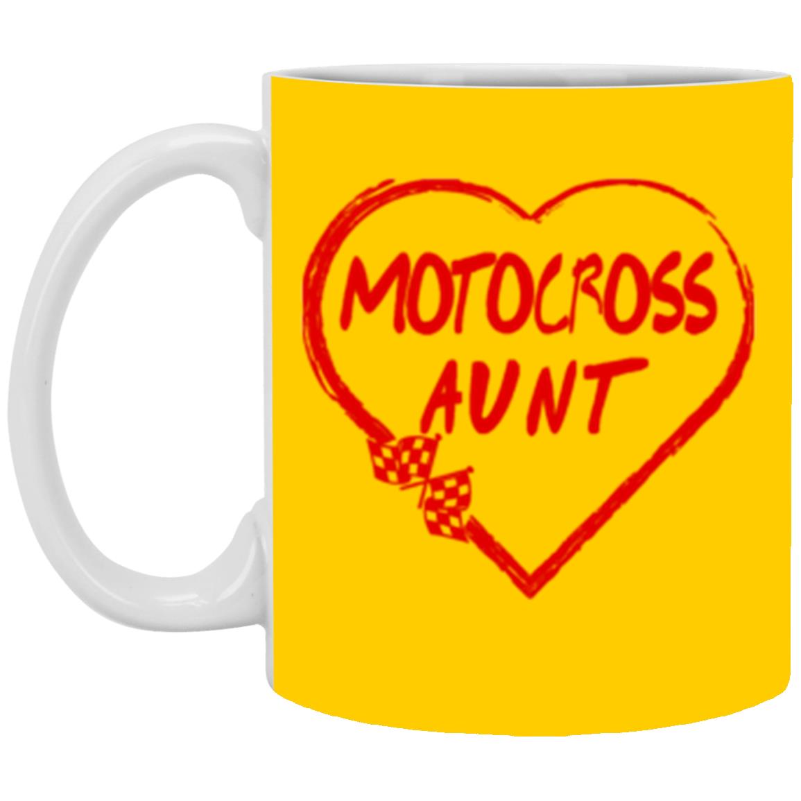 Motocross Aunt Heart 11 oz. White Mug