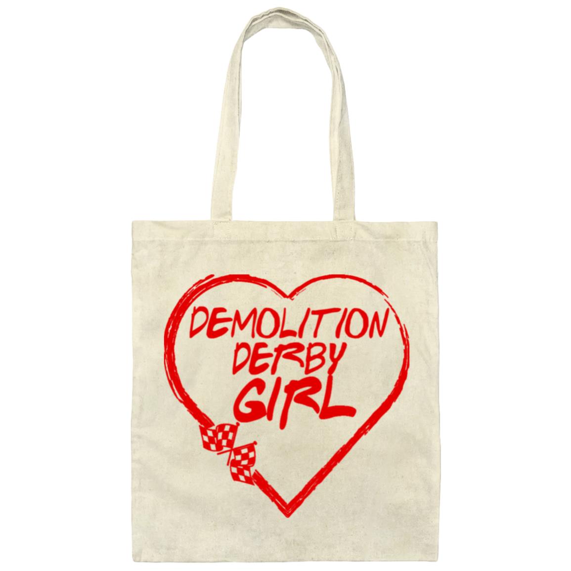 Demolition Derby Girl Heart Canvas Tote Bag