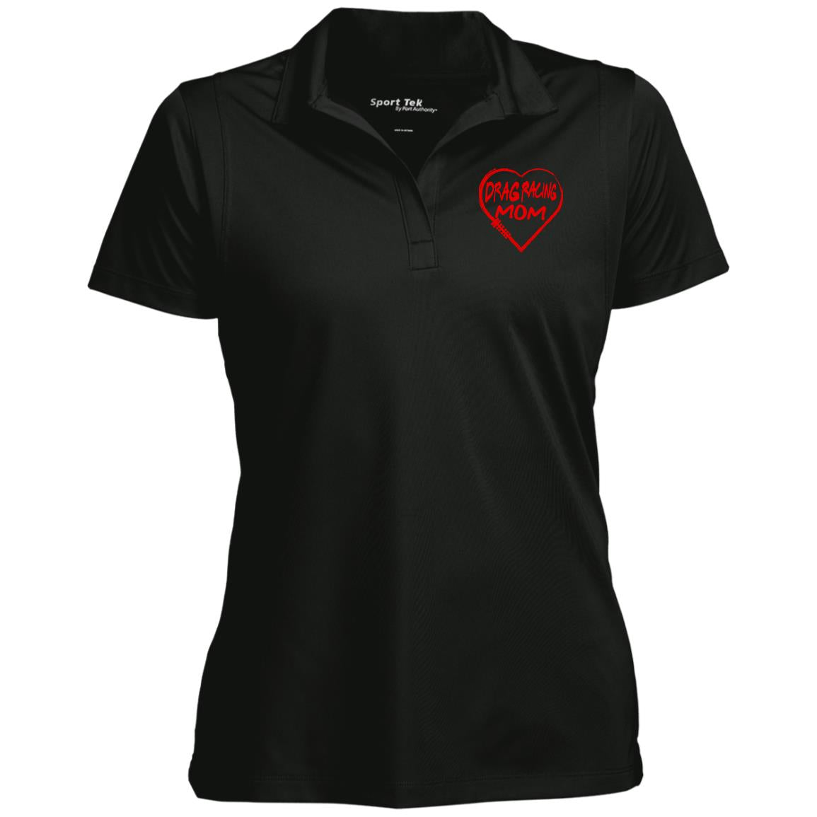 Drag Racing Mom Heart Ladies' Micropique Sport-Wick® Polo