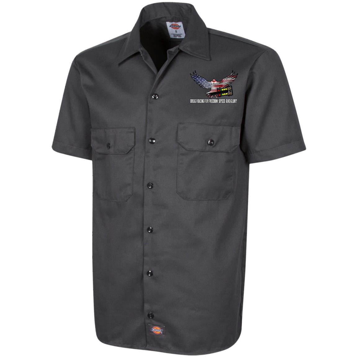 Drag Racing for Freedom, Speed, and Glory Dickies Men's Short Sleeve Workshirt