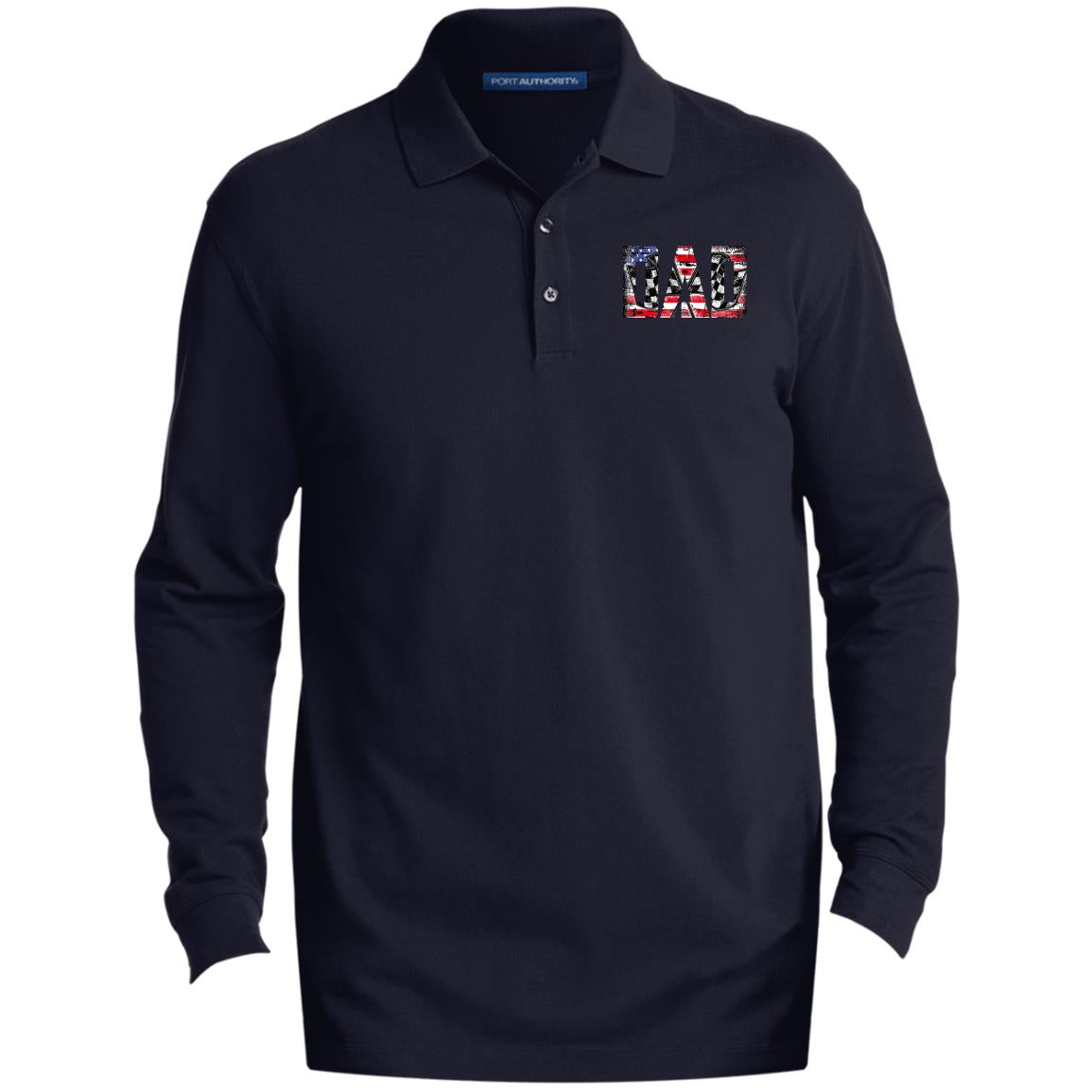 USA Racing Dad Men's EZCotton™ Long Sleeve Polo