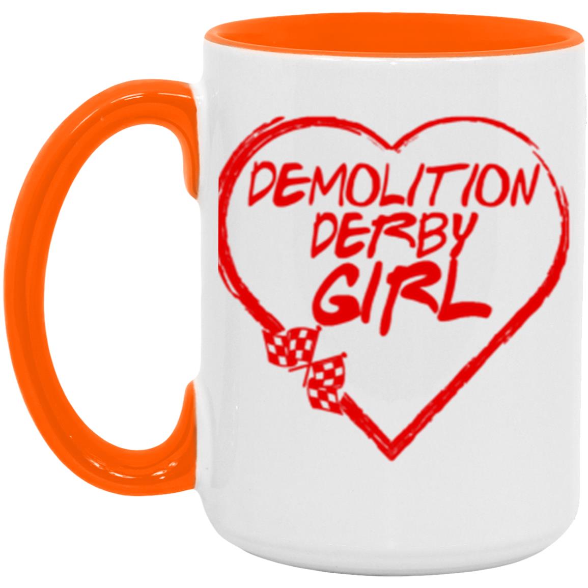 Demolition Derby Girl Heart 15oz Accent Mug