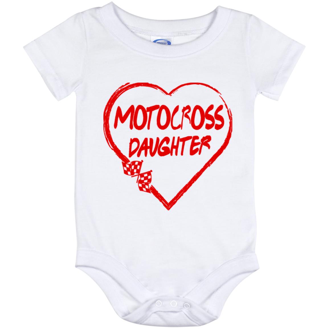 Motocross Daughter Heart Baby Onesie 12 Month