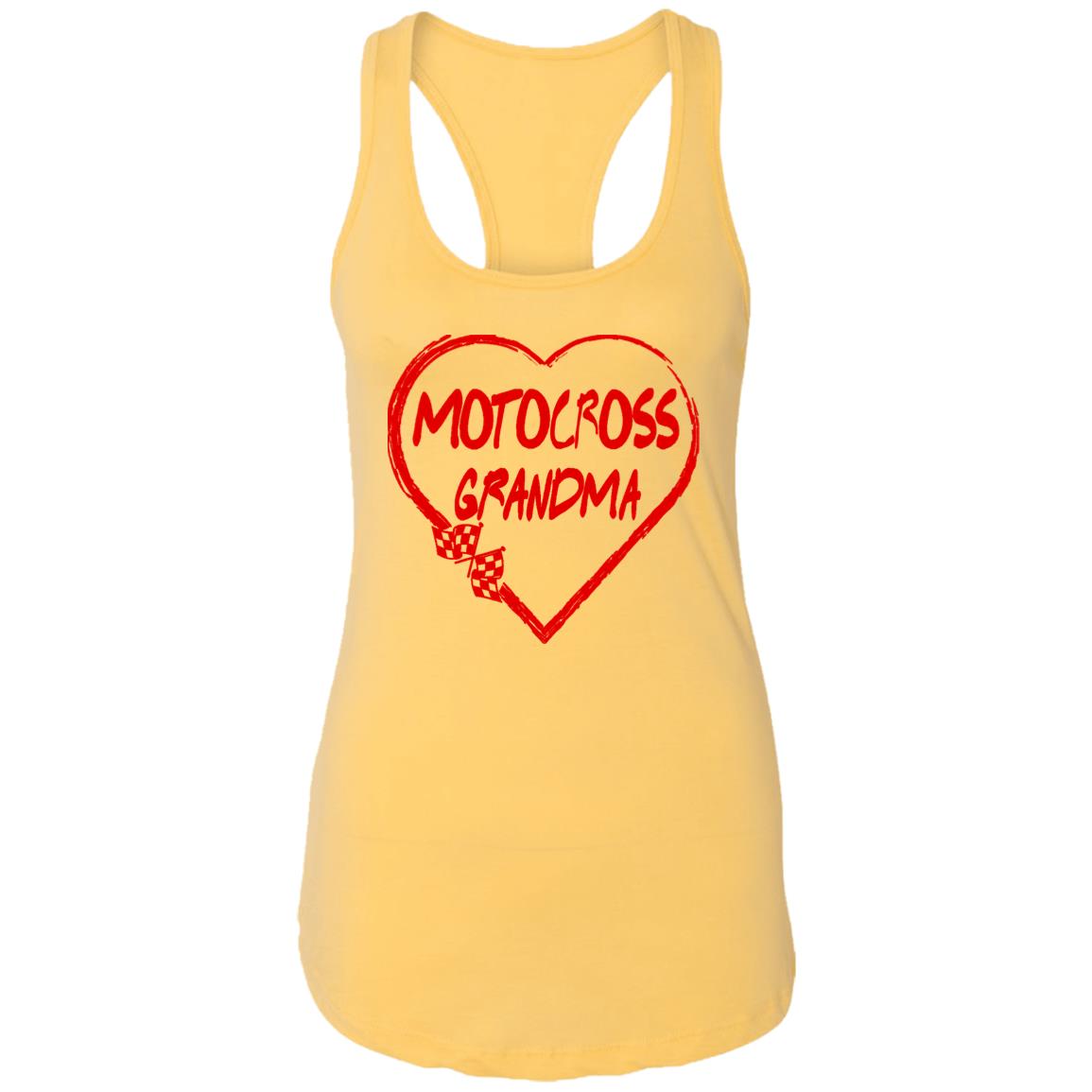 Motocross Grandma Heart Ladies Ideal Racerback Tank