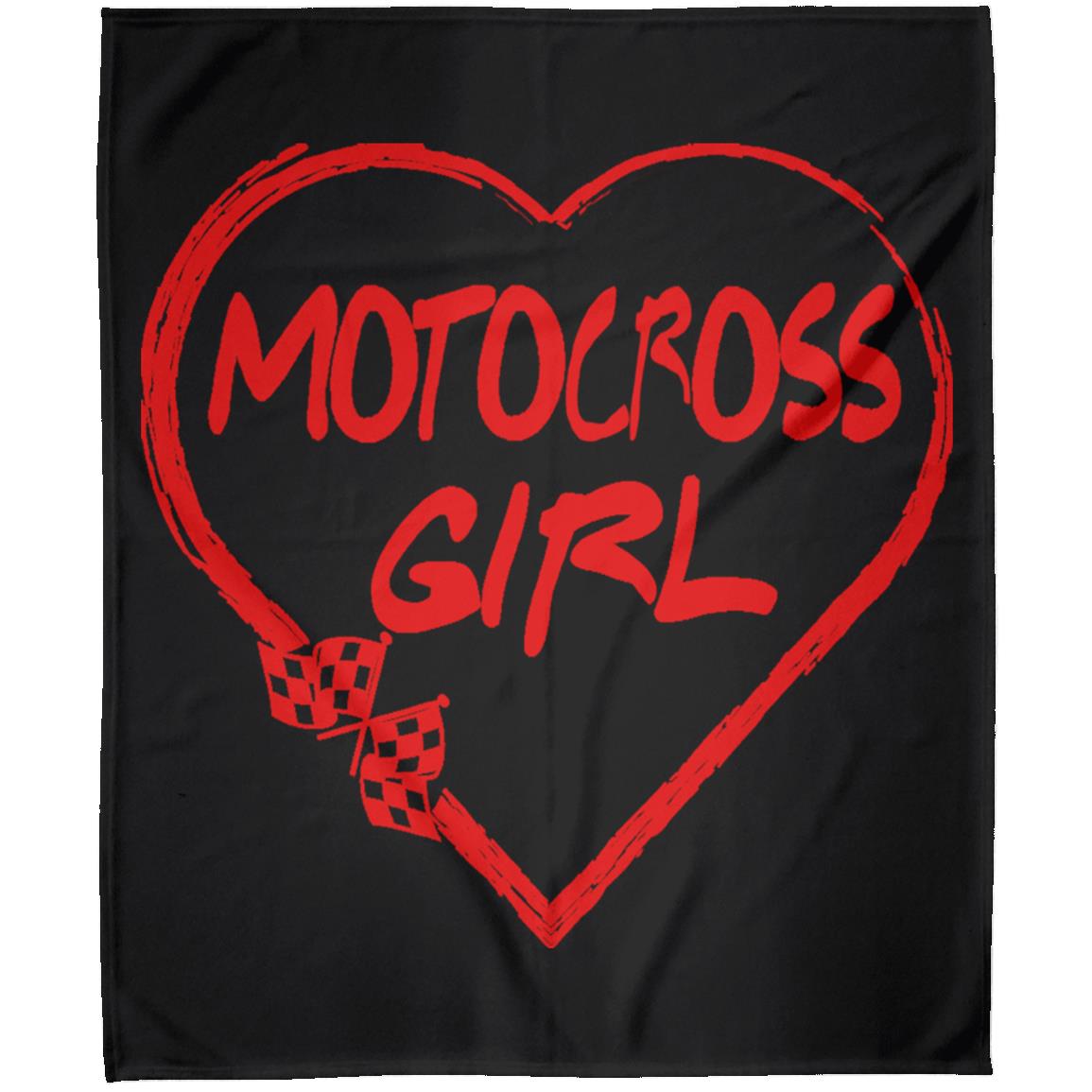 Motocross Girl Heart Arctic Fleece Blanket 50x60