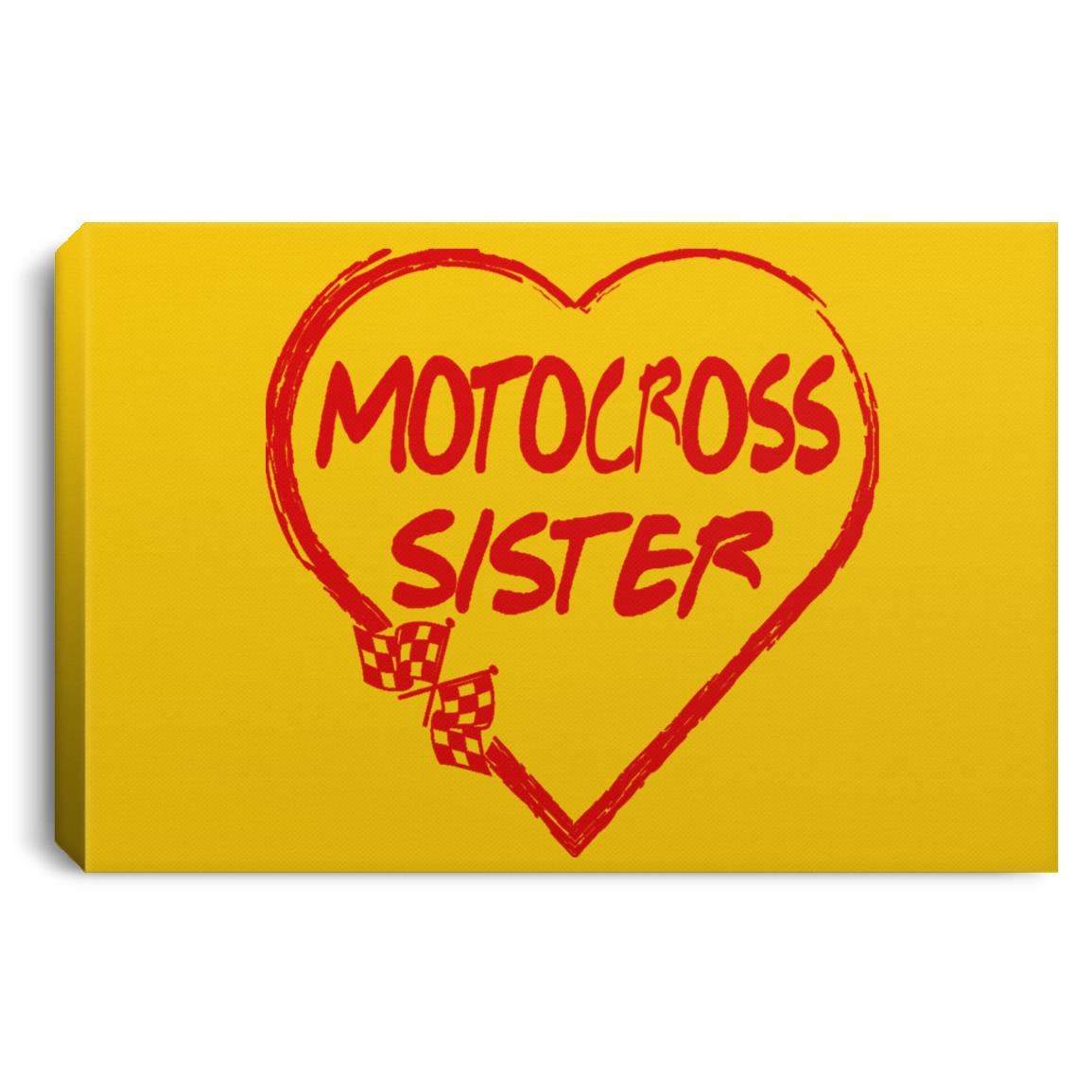 Motocross Sister Heart Landscape Canvas .75in Frame