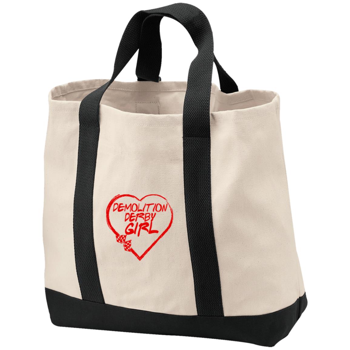 Demolition Derby Girl Heart 2-Tone Shopping Tote