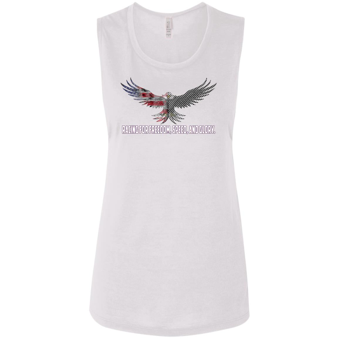 Racing For Freedom, Speed, And Glory Ladies' Flowy Muscle Tank