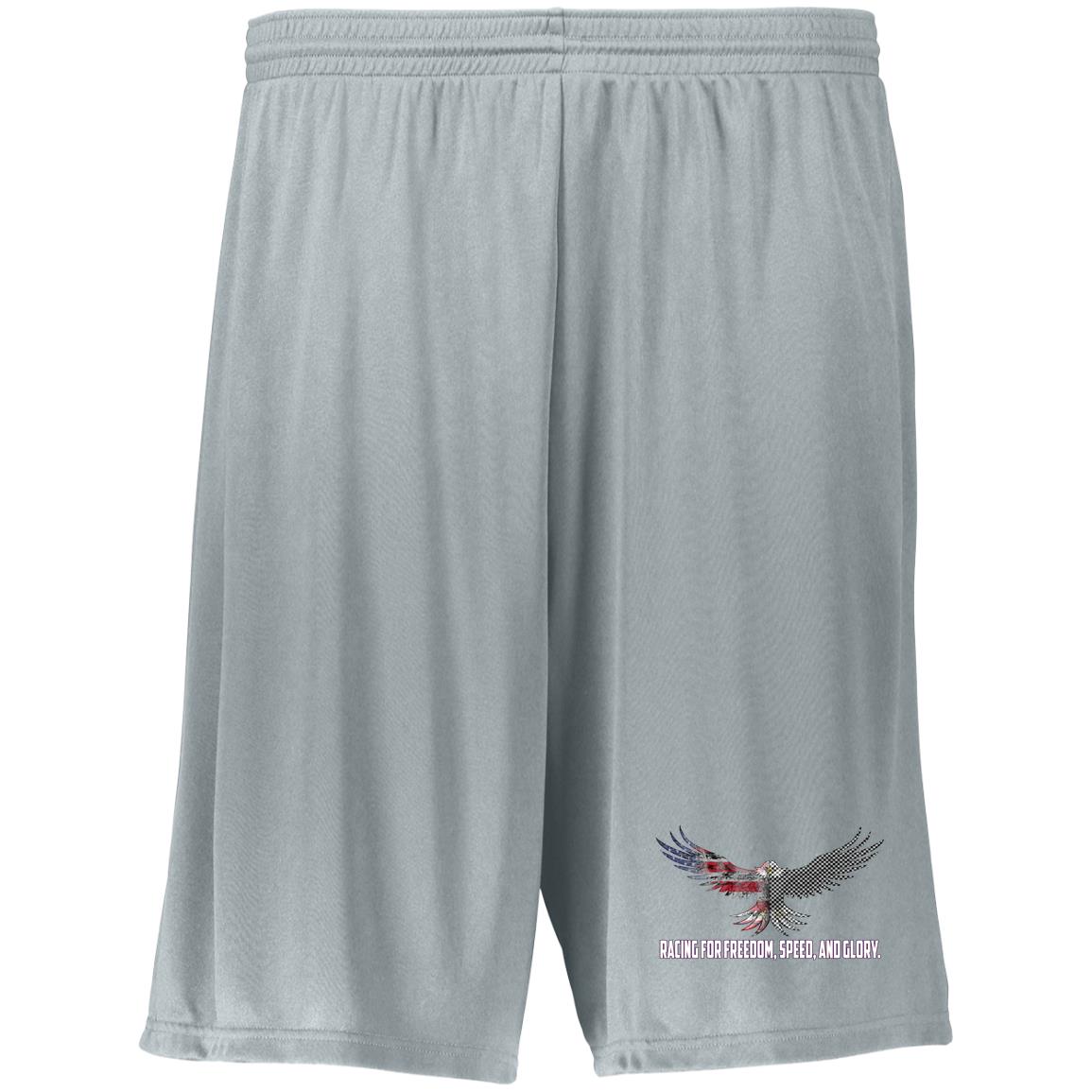 Racing For Freedom, Speed, And Glory Moisture-Wicking 9 inch Inseam Training Shorts