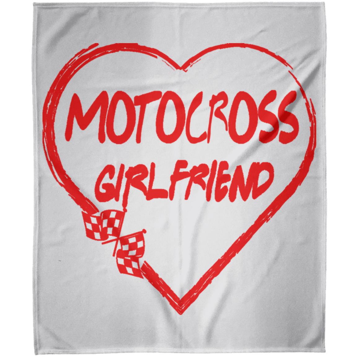 Motocross Girlfriend Heart Arctic Fleece Blanket 50x60