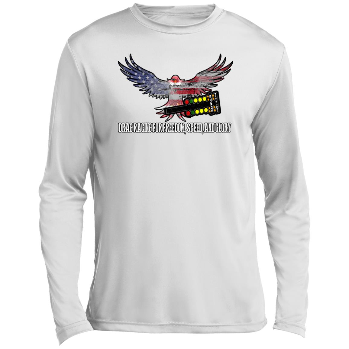 Drag Racing for Freedom, Speed, and Glory Men’s Long Sleeve Performance Tee