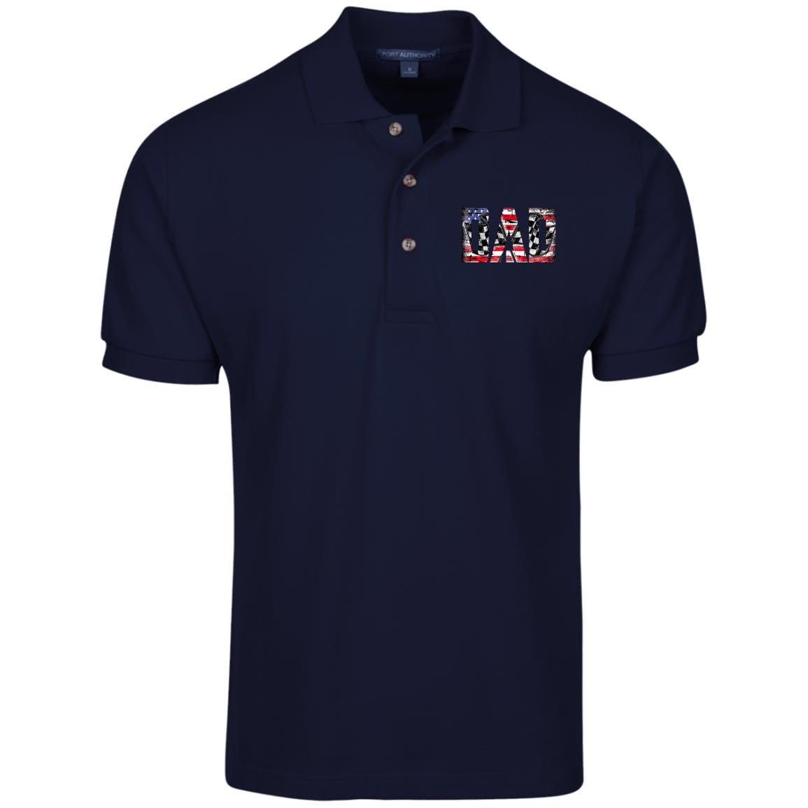 USA Racing Dad Cotton Pique Knit Polo