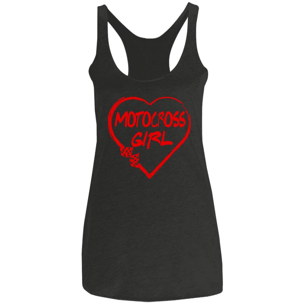 Motocross Girl Heart Ladies' Triblend Racerback Tank