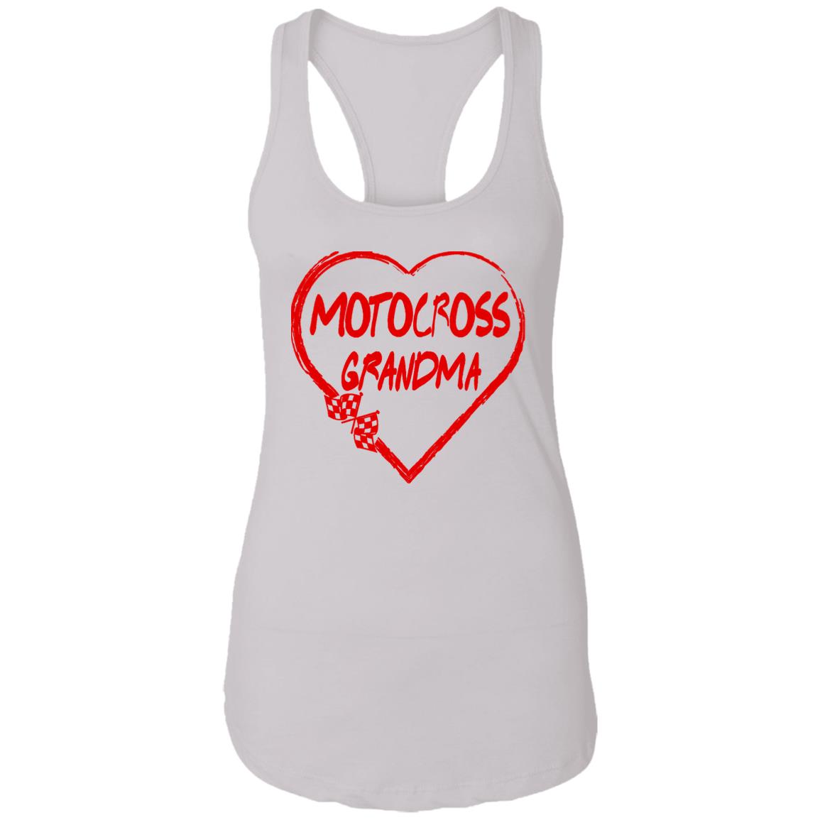 Motocross Grandma Heart Ladies Ideal Racerback Tank