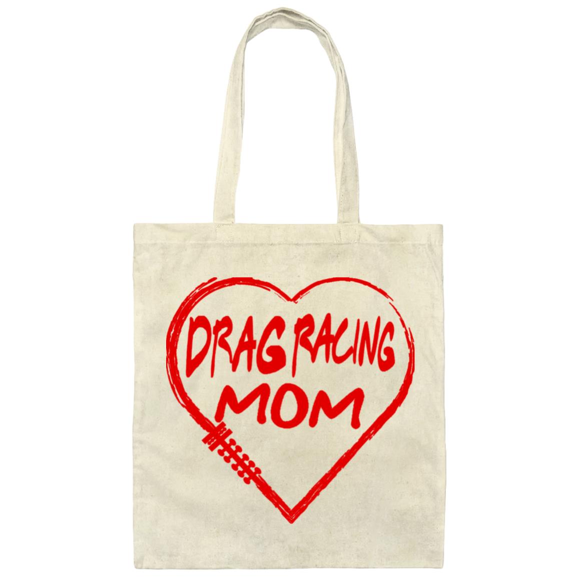 Drag Racing Mom Heart Canvas Tote Bag