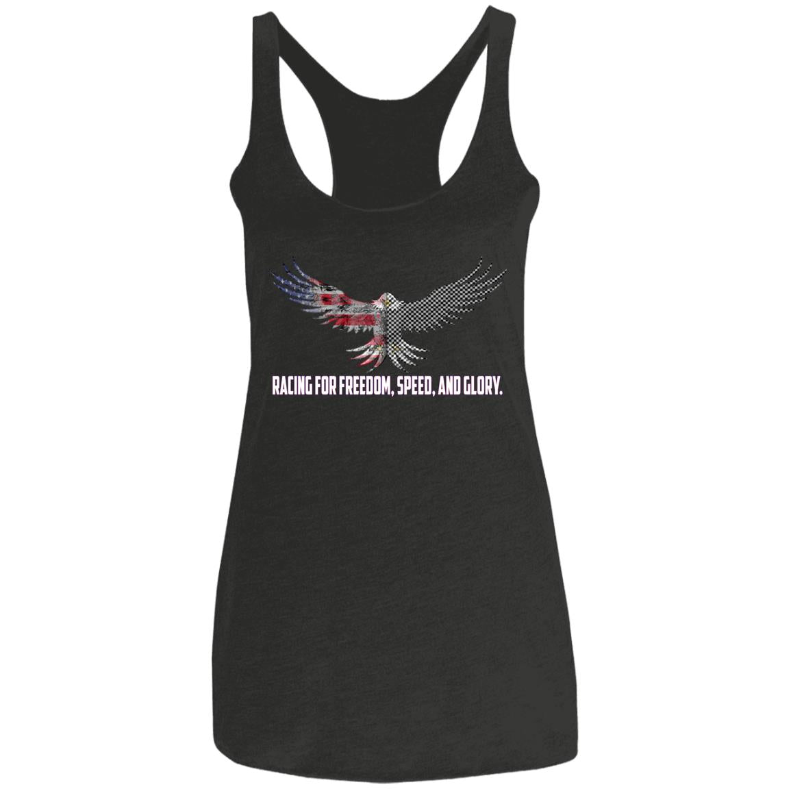 Racing For Freedom, Speed, And Glory Ladies' Triblend Racerback Tank